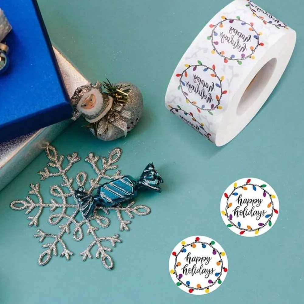 Festive Holiday Stickers - Multicolor Pack of 50